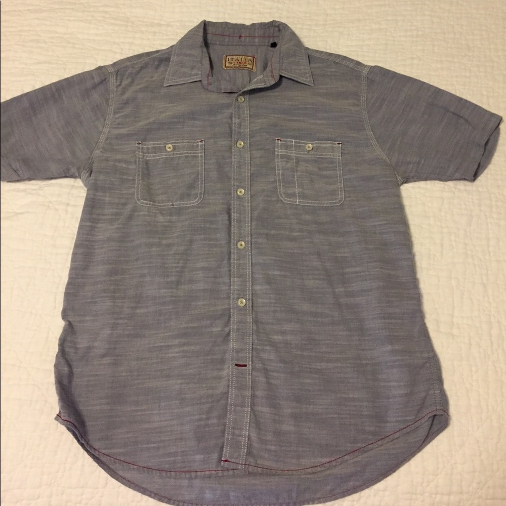 Vintage Italia large button-down casual shirt blue